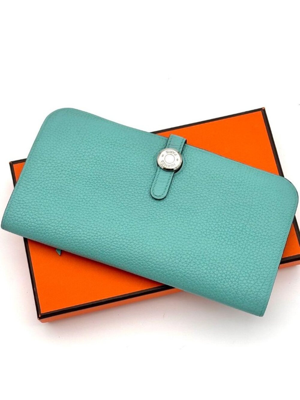 Hermes Wallet Dogon Long Togo Blue Ator